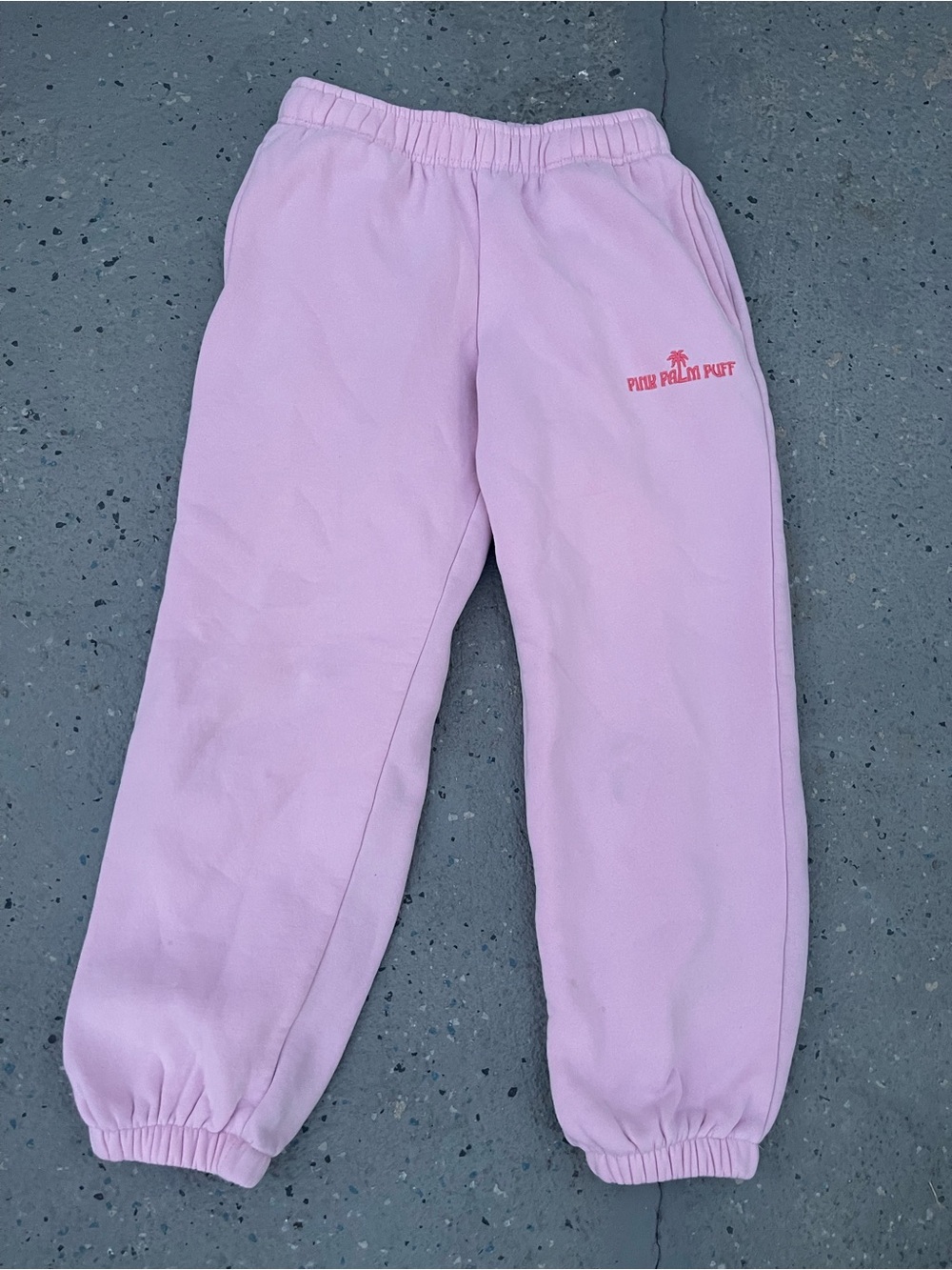 PINK Lilac Sweatpants with Pink Palm Puff Logo size SS 24-26” waist